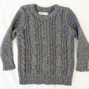 Abercrombie Kids Gray Cable Knit Crew Pullover Sweater